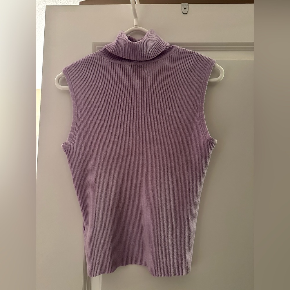 Sleeveless knit sweater, size: medium (petites), lavender in colour